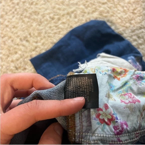 Johnny Was Blue Flare Jeans with Floral Embroidery - Picture 6 of 7